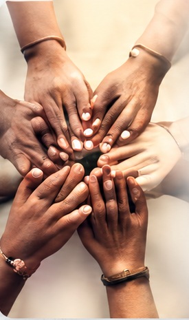 Hands united in fellowship