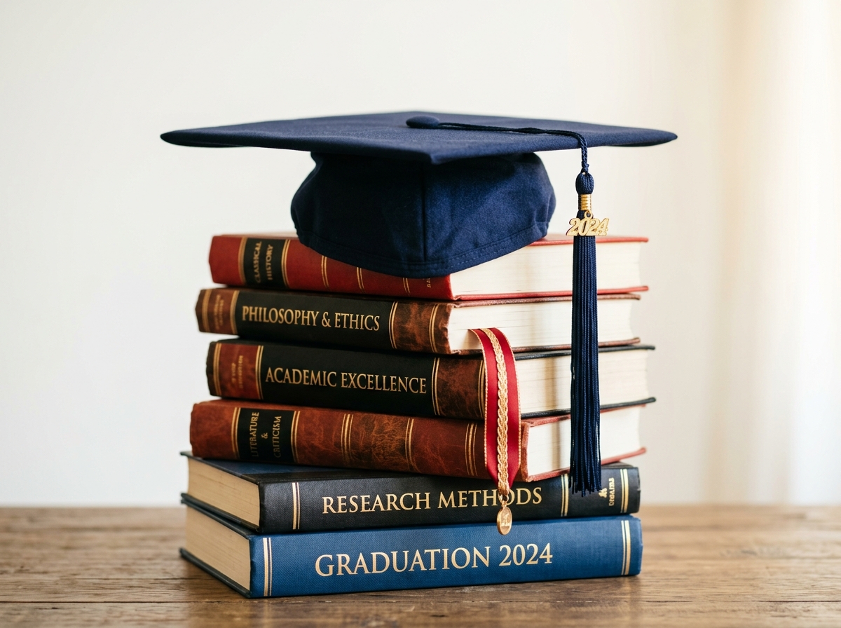 Academic Scholarship Books and Mortarboard